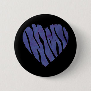 Macaron Rond 5 Cm Coeur pourpre Poster de animal Zebra