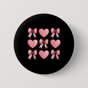 Macaron Rond 5 Cm Coeur rose mignon Coquette Bow Valentines Journée