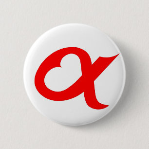 Macaron Rond 5 Cm Coeur rouge
