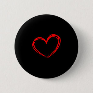 Macaron Rond 5 Cm Cœur rouge Amour cool Cœur graphique Saint-Valenti