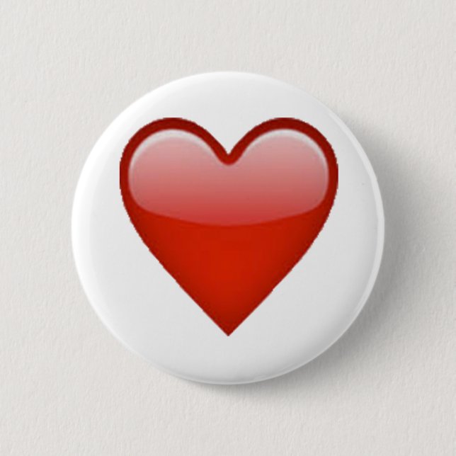 Macaron Rond 5 Cm Coeur rouge - Emoji (Devant)