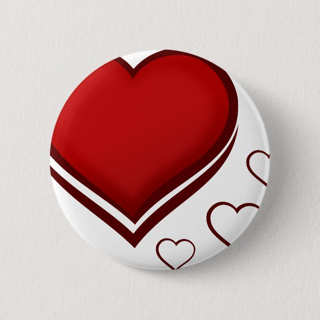 Macaron Rond 5 Cm Coeur rouge stylisé aux coeurs plus petits (Devant)