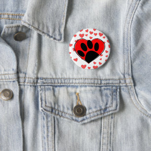 Macaron Rond 5 Cm Coeurs Amoureux de les chiens partout