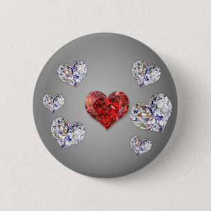 Macaron Rond 5 Cm Coeurs de diamants précieux et élégants