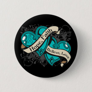 Macaron Rond 5 Cm Coeurs de foi d'espoir de myasthénie gravis