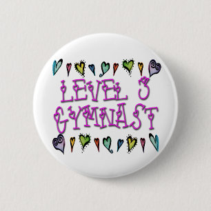 Macaron Rond 5 Cm Coeurs de gymnaste du niveau 3