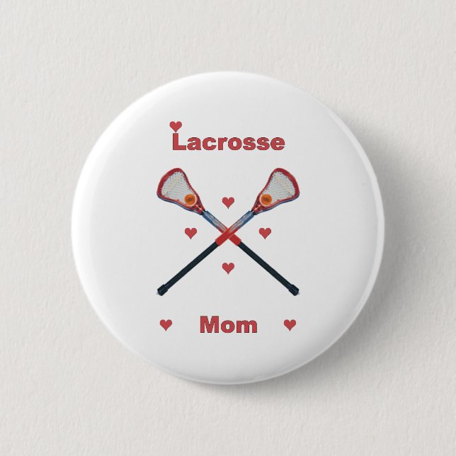 Macaron Rond 5 Cm Coeurs de maman de lacrosse (Devant)