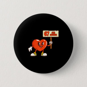 Macaron Rond 5 Cm Cœurs drôles 67 Saint-Valentin Six Sept Mème Gen A