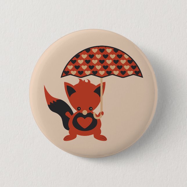 Macaron Rond 5 Cm Coeurs Foxy (Devant)