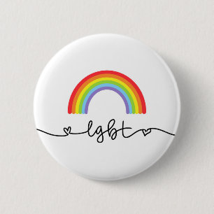 Macaron Rond 5 Cm Coeurs LGBT et arcs-en-ciel