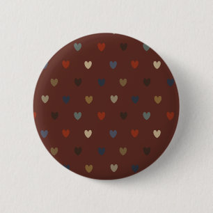 Macaron Rond 5 Cm Coeurs Polka sur kilim brown