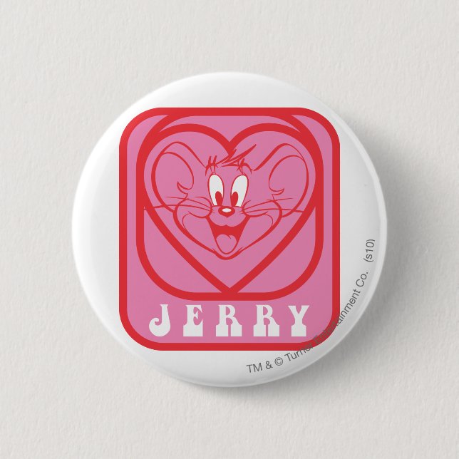 Macaron Rond 5 Cm Coeurs roses Jerry (Devant)