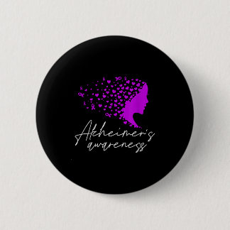 Macaron Rond 5 Cm Cœurs Ruban Violet Alzheimer Heimers 