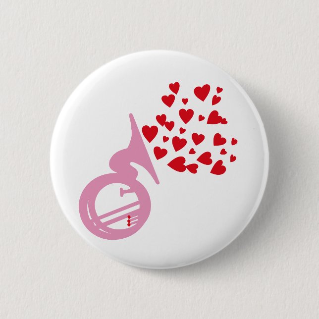Macaron Rond 5 Cm Coeurs Tuba (Devant)