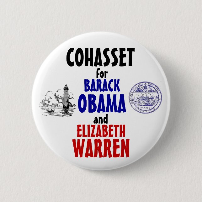 Macaron Rond 5 Cm Cohasset pour Obama et terriers 2012 (Devant)