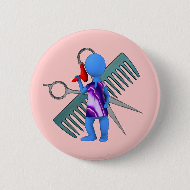 Macaron Rond 5 Cm Coiffeur (Devant)
