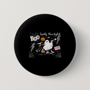Macaron Rond 5 Cm Coiffeur Halloween Coiffure Fantôme Spooky Cosméto