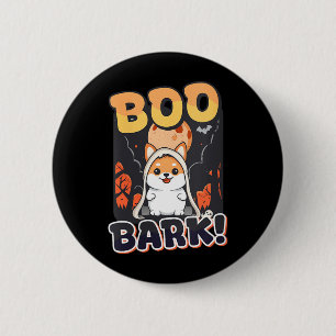 Macaron Rond 5 Cm Col V-Neck Bark Boo Chien Halloween Femmes