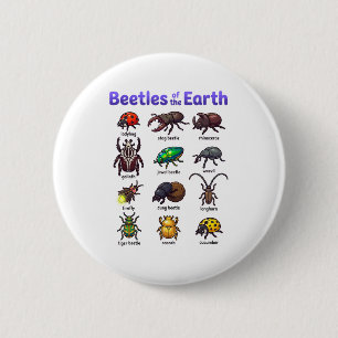 Macaron Rond 5 Cm Coléoptères De La Terre Mignons Bugs Insectes T-sh