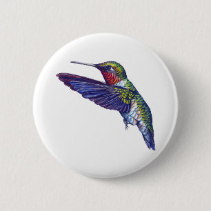 Macaron Rond 5 Cm Colibri Throated rouge
