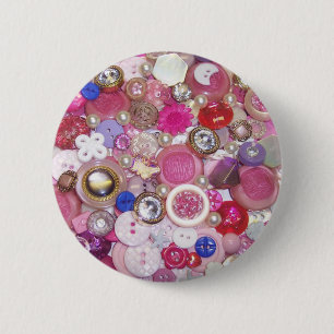 Macaron Rond 5 Cm Collage assez rose de bouton