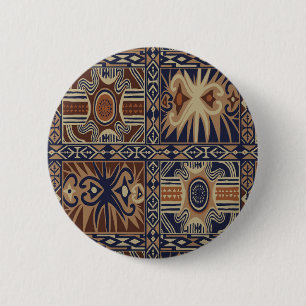 Macaron Rond 5 Cm Collage contemporain tribal africain