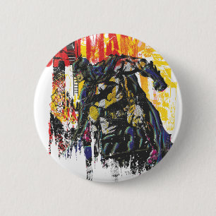 Macaron Rond 5 Cm Collage d'art de la ligne Batman