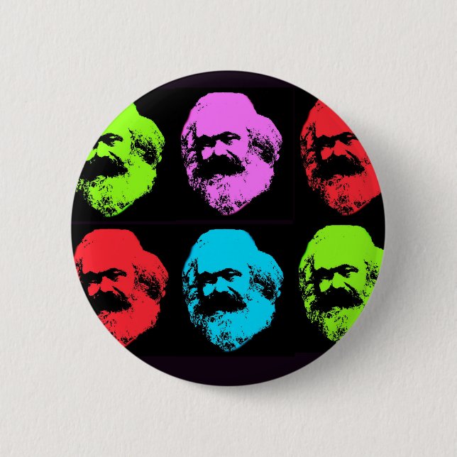 Macaron Rond 5 Cm Collage de Karl Marx (Devant)