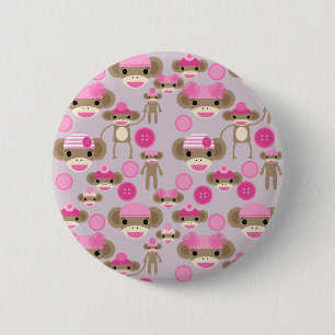 Macaron Rond 5 Cm Collage rose Girly mignon de motif de fille de