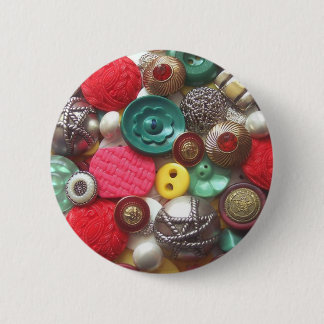 Macaron Rond 5 Cm Collage rouge et vert de bouton