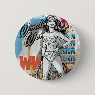 Macaron Rond 5 Cm Collage Wonder Woman 2