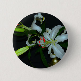 Macaron Rond 5 Cm Collection Irlandaise de laiton et de fleurs