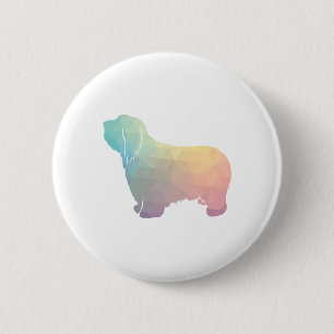 Macaron Rond 5 Cm Collie barrée Motif géométrique Silhouette Pastel