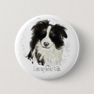 Macaron Rond 5 Cm Collie de bordure personnalisée - Collection de ch