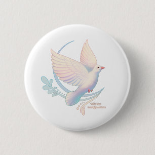 Macaron Rond 5 Cm Colombe blanche