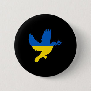 Macaron Rond 5 Cm Colombe de la paix ukrainienne 