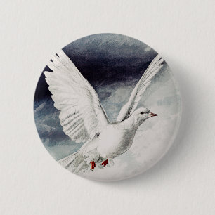 Macaron Rond 5 Cm Colombe du Saint-Esprit Confirmation religieuse et