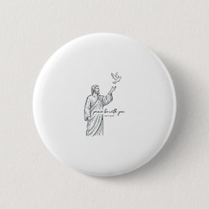 Macaron Rond 5 Cm Colombe Paix Soit Avec Vous Chemise Vintage Chréti