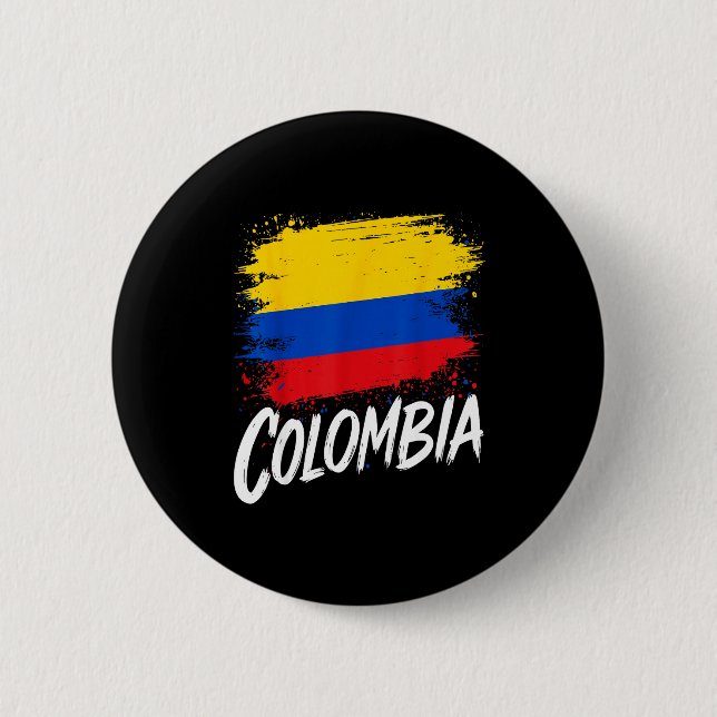 Macaron Rond 5 Cm Colombia Lover Colombian Flag  (Devant)