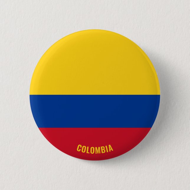 Macaron Rond 5 Cm Colombie Drapeau charmant patriotique (Devant)