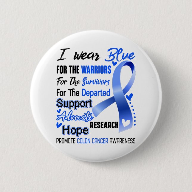 Macaron Rond 5 Cm Colon Cancer Awareness Mois Ribbon Don (Devant)