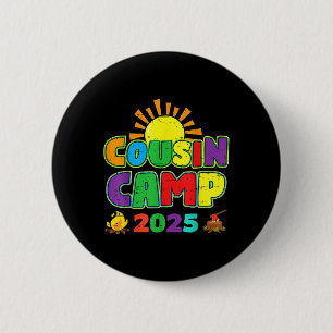 Macaron Rond 5 Cm Colonie de cousins 2025 Vacances familiales Campin