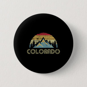 Macaron Rond 5 Cm Colorado - Montagnes Rétro Vintage Nature Randonné