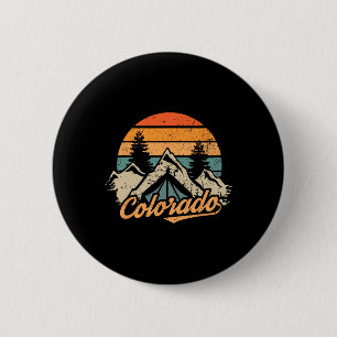 Macaron Rond 5 Cm Colorado - Montagnes Rétro Vintage Nature Randonné