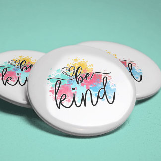 Macaron Rond 5 Cm Coloré Be Kind Paint Splash