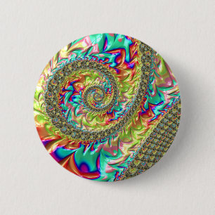 Macaron Rond 5 Cm Coloré Gras Vibrant Groovy Tripant Fractale Spiral