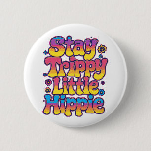 Macaron Rond 5 Cm Coloré Psychedélique Reste Trippy Hippie