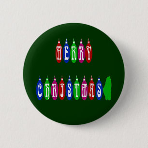 Macaron Rond 5 Cm Colorful Merry Christmas Ornament