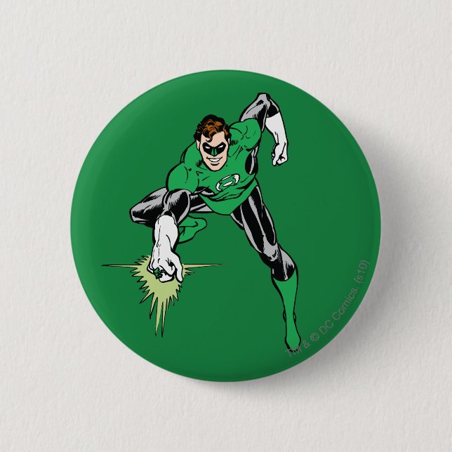 Macaron Rond 5 Cm Combat vert de lanterne (Devant)