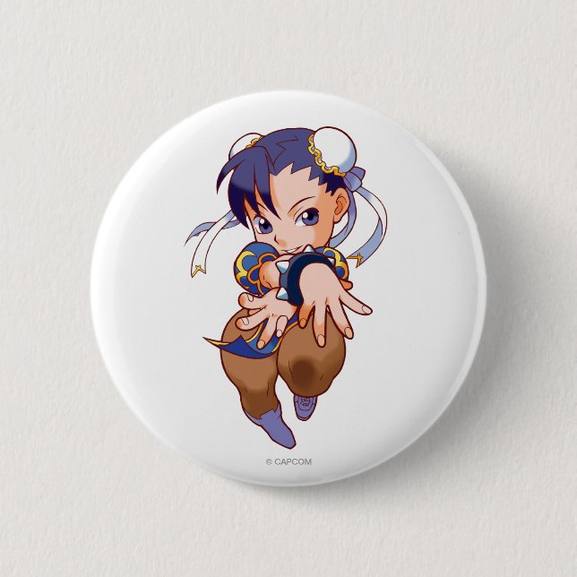 Macaron Rond 5 Cm Combattant Chun-Li de poche (Devant)